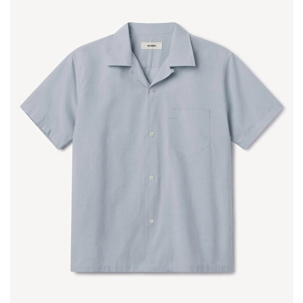 Buck Mason button up size medium dark grey camp shirt